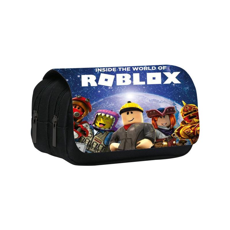 Roblox Muster Doppelschicht Flip Cover Schüler Schreibwaren Aufbewahrung Federmäppchen Für Kinder Und Jugendliche