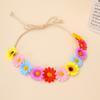 Künstliches Gänseblümchen-Blumen-Stirnband Böhmisches Gänseblümchen-Festival-Haarband Seil-Haarschmuck Verstellbares Böhmisches Haarband
