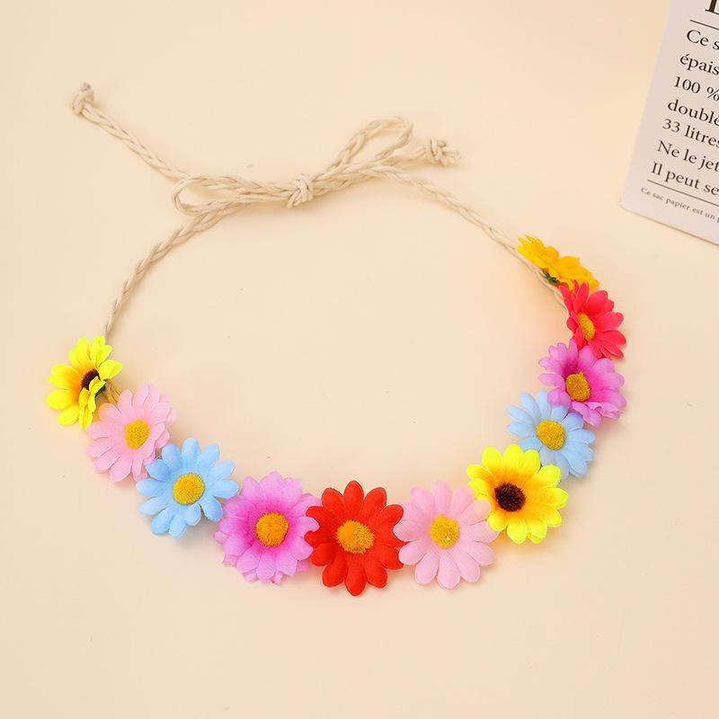 Artificial Daisy Flower Headband Bohemian Bohemian Hair Band Daisy Festival Headband Reusable Adjustable Flower Headband
