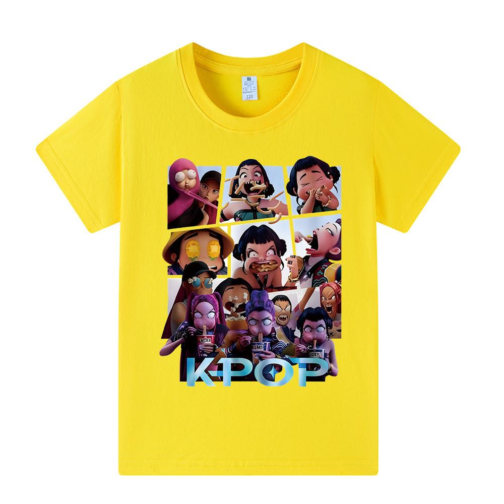 A1237 Kids Boys Girls Kpop Rumi Zoey Mira Print Short Sleeves T-shirt