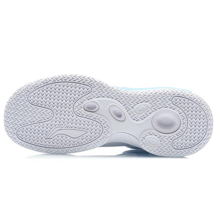 New LiNing Cushioning Abrasion Resistant Coverage Support High Top Vintage Basketball Shoes Blue White AGBR027-4