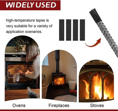 Fireplace Seal Cord Fireplace Refractory Gasket Stove Firewood Cord 6/8/10/12mm Fiberglass Rope Gasket for Fireplace and Stove
