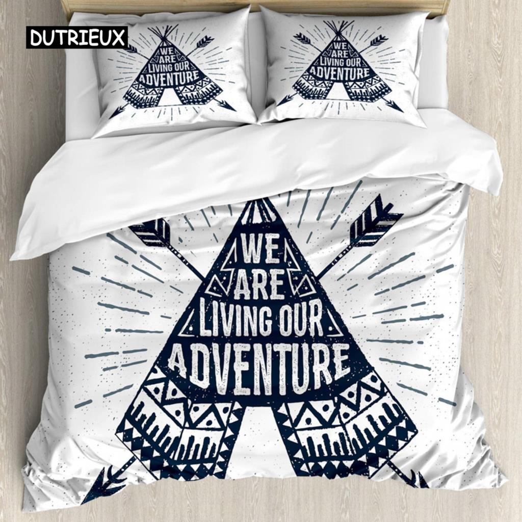 Set Copripiumino Avventura Tema Natura Selvaggia Set Copripiumino Biancheria da Letto Matrimoniale Queen King Size Set Biancheria da Letto in Poliestere Federa