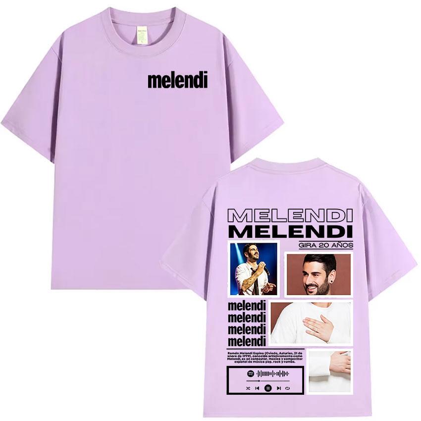 Rappeur Melendi Tournée 2025 Album Merch T-shirts Homme Vintage Coton Surdimensionné T-shirt Y2K Décontracté Haute Qualité Manches Courtes T-shirt
