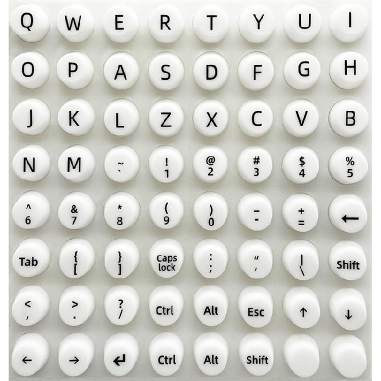 

Ergonomic Keyboard Covers Keycap Height Extenders With 64 Raised Keycaps Stickers For Reduced Finger Fatigue белый