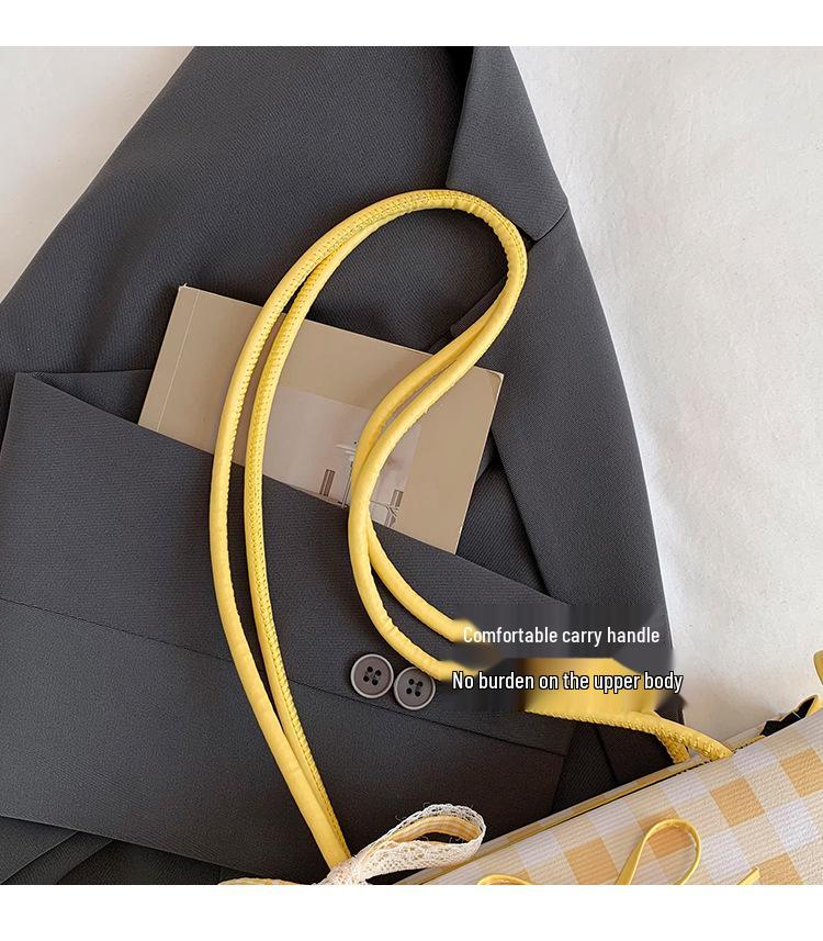 Frische karierte Crossbody-Umhängetasche mit Schleife 2026 - Vielseitig, Modisch, Beliebte kleine Tasche