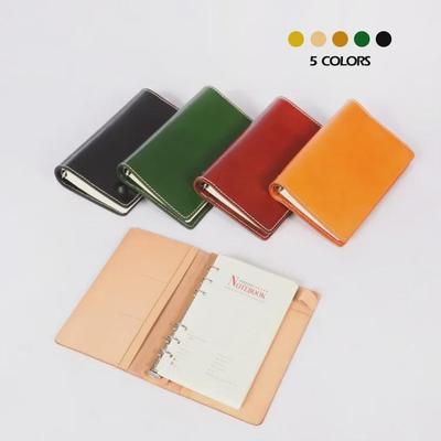 A6 Echtleder Retro Business Notizbuch - Pflanzlich gegerbt, Handgefertigt, Loseblatt-Tagebuch