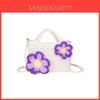 Minimalist Knit Crossbody Bag For Women With Flower Design For Daily Use