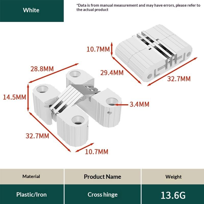 

Cross Hidden-Hinges Plastic Iron Folding Door Table And Chair Cross Hinge Plastic Concealed Hinge Furniture Hardware Accessories A1