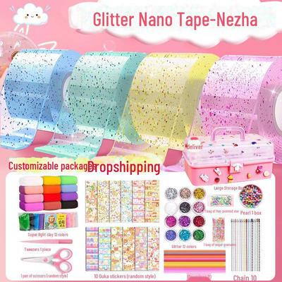 ערכת ניפוח בועות דבק ננו עשה זאת בעצמך עם סרט דו צדדי דביק חזק וצעצוע להפגת מתחים