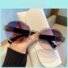 M Letter Oval Sunshade Sunglasses With Uv400 Protection For Fashion Casuals