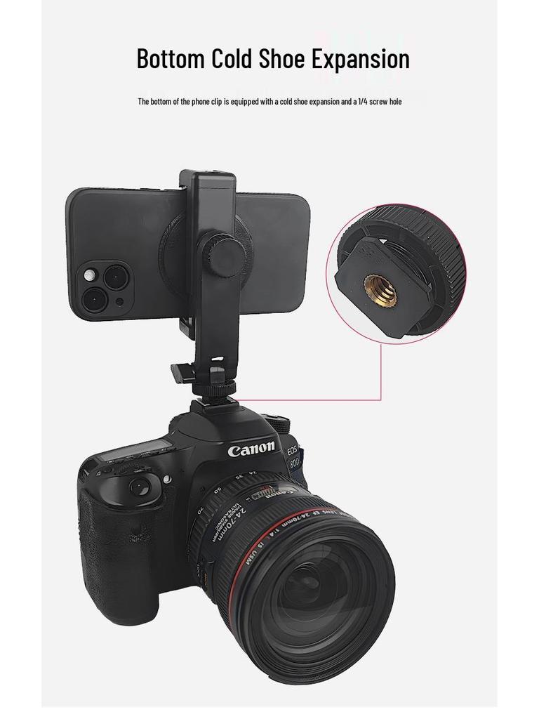 Mehrwinkel-Drehbare Kaltfuß-Handyhalterung für DSLR-Kamera und Live-Streaming