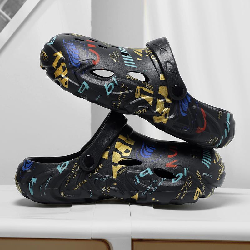 Sandals Men's Slippers Shoes for Men Indoor and Outdoor Soft and Comfortable Color Printing Wear-resistant Ventilate Non-slip