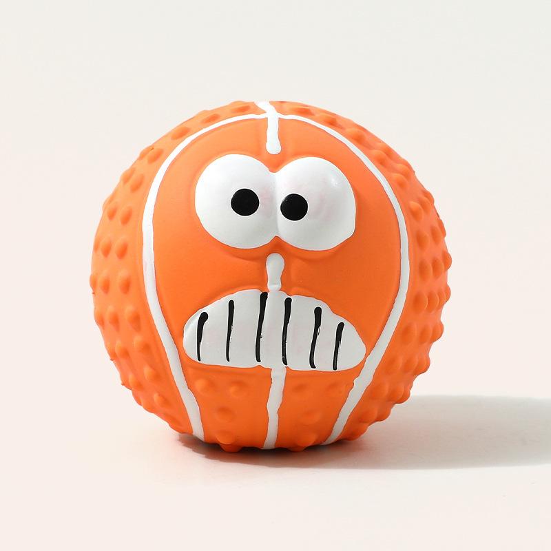 Neuer Smiley-Ball Latex Geräusche machendes Spielzeug Zähneknirschen und Reinigen Haustier Latexball Hundespielzeug Haustierbedarf
