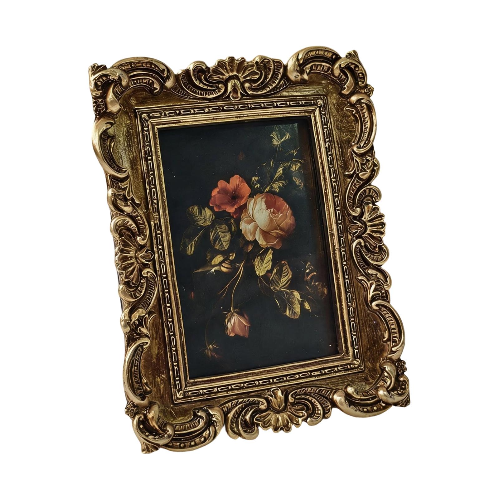 

Beautiful Decorated Golden Resins Frame Including Stand And Hook For Photos And Creation
