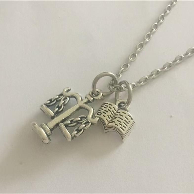 

Law Graduate Scales of Justice Gavel Necklace