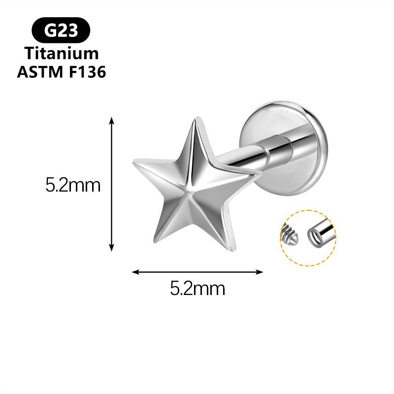 

1 шт. Титановый G23 лабрет для хряща губы для женщин с плоской задней частью, хеликс, трагус, серьга с резьбой, пирсинг конч 16G 1.2x6mm