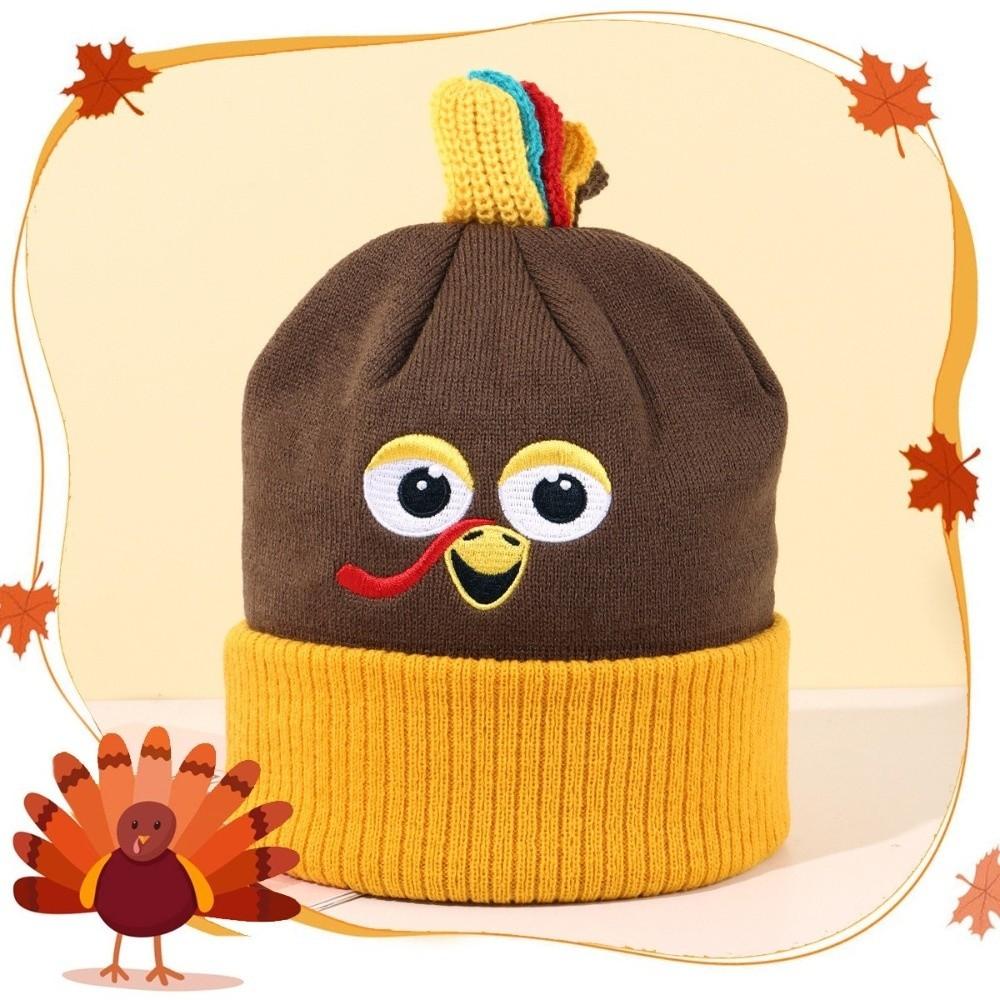 Windproof Turkey Hat Thickened Warm Pullover Hat Funny Knit Beanies Thanksgiving Party