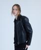 NOISE Grain Crop Leather Jacket_[Black]