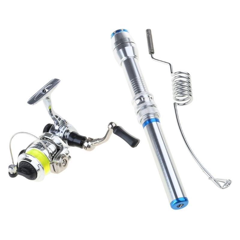 Portable Winter Ice Fishing Poles Stainless Steel Ice Fishing Rod for Ice Winter Fishing Tackle Durable and Convenient 1