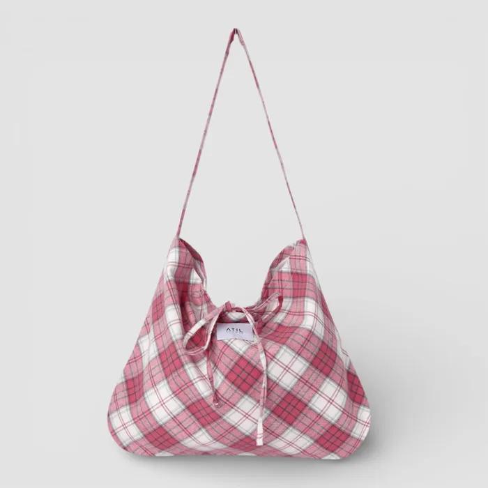 Cozy Check Shoulder Bag _[Berry]