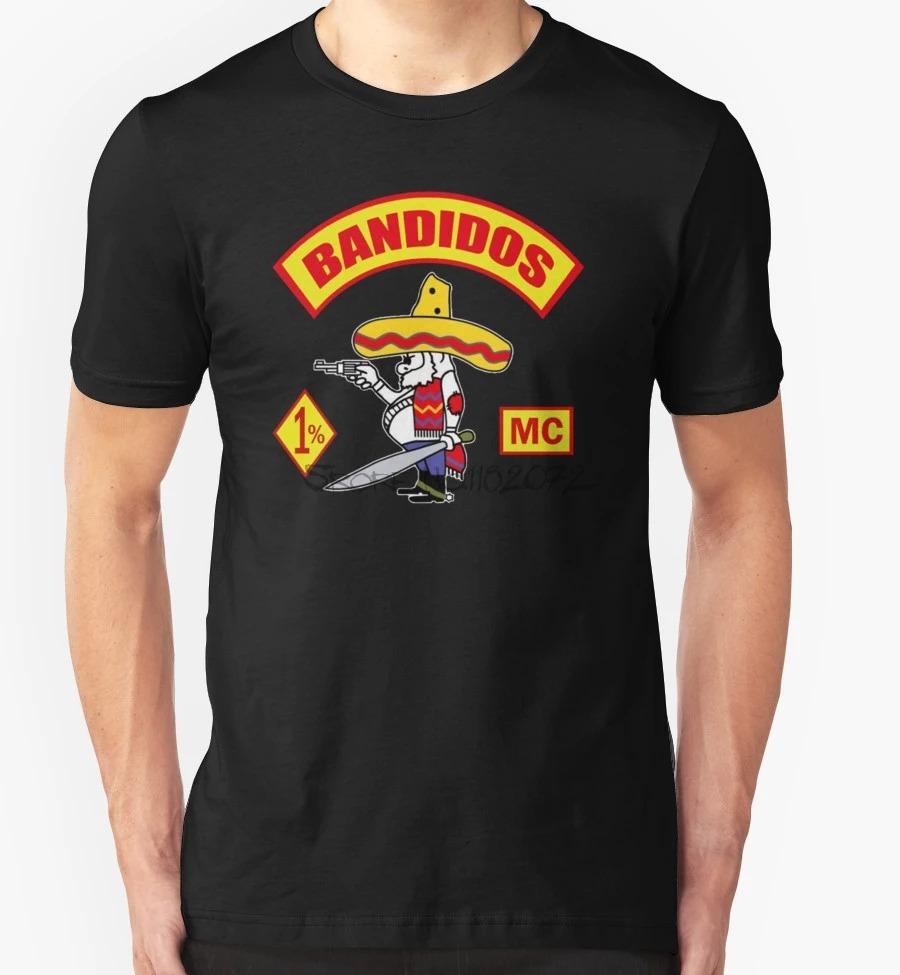Bandidos Motorcycle Club Herren O-Ausschnitt T-Shirt Baumwolle Oversize Street Y2k T-Shirt Herren Schwarzes T-Shirt Sommer Mode Euro Größe Top T-Shirts