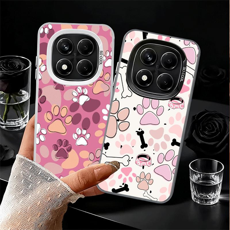 Dog Footprint Paw Cute Pattern Shockproof Phone Case for Xiaomi Redmi Note 15 14 13 12 Pro Plus 11 11S 11T 5G Cover Anti Fall Fu