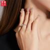 Luxury Engagement Straight Shank Beaded Edge Promise S925 Sterling Silver Rhodium Plated 1CT D Color Moissanite Ladies Ring