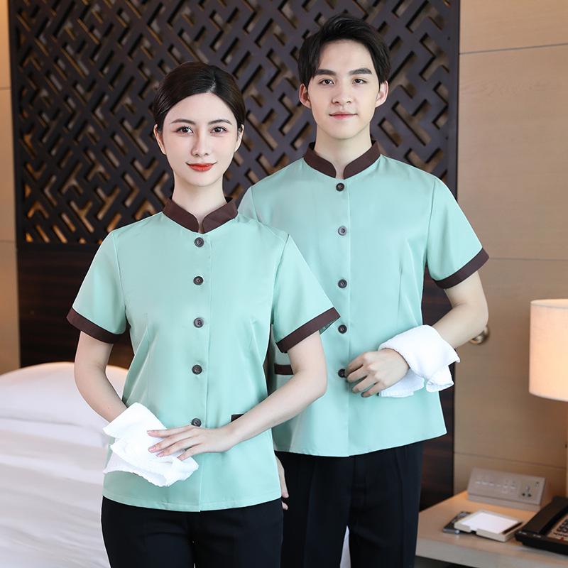 Women's & Men's Short-Sleeve Cleaning Uniform for Hotels and Property Services