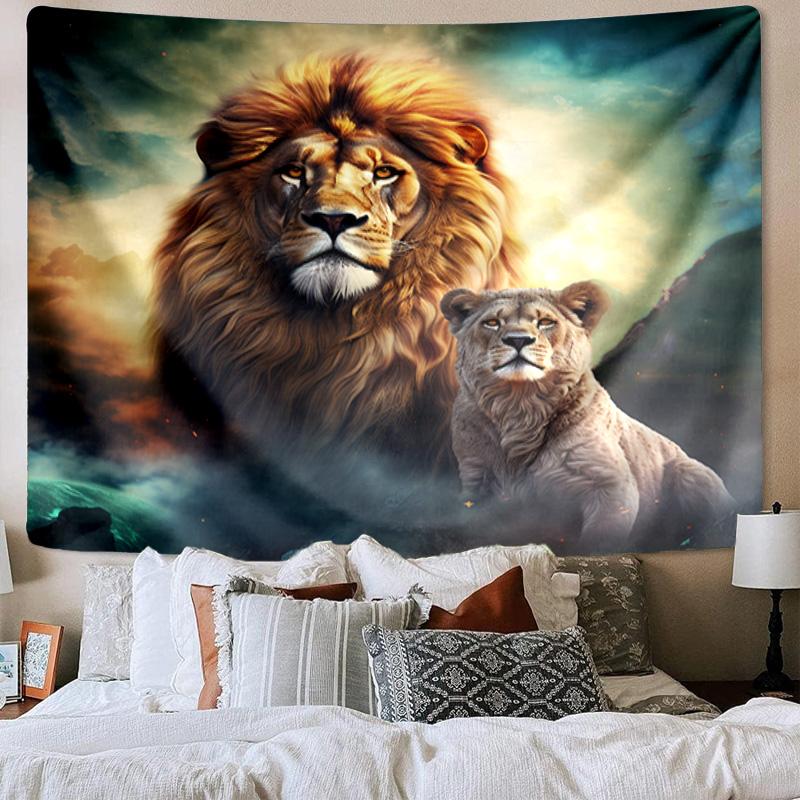 Lion Majesty In Fantasy Tapestry Room Decoration Wall Hanging for Living Room Bedroom, dormitory, Birthday and Christmas gifts