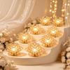 Plastic Flameless Tea Light Electronic Lotus Lamp Decorative Lighting Flameless Candle Lamp  Home