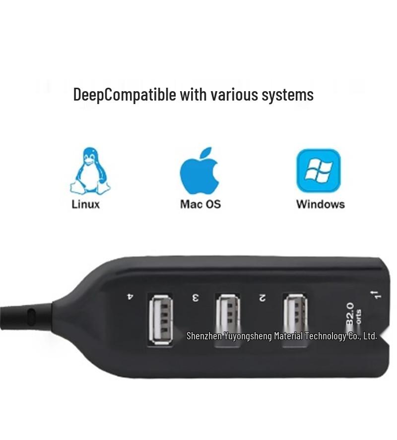 4-Port USB Hub Splitter Socket Strip