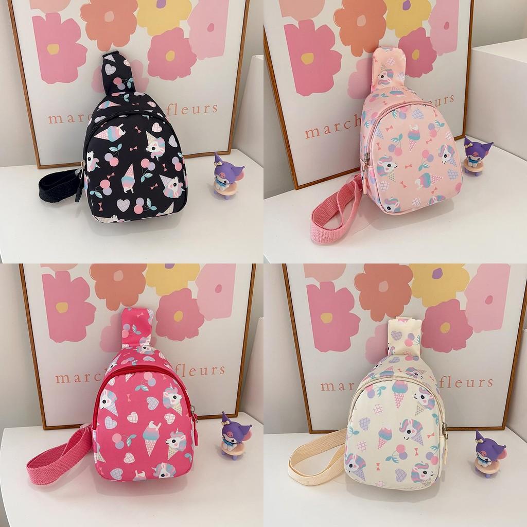 Unicorn Ice Cartoon Cream Printing Chest Bag Single Shoulder Crossbody Bag Gift