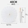 6PCS White Umbrella Paper Parasol 40/60/80cm Chinese Paper Umbrellas Photography Props Summer Whites Party Wedding Baby Shower