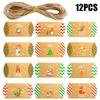 12pcs Christmas Pillow Boxes, Candy Packaging Boxes, Christmas Party Gift Packaging Advent Calendar Gift Packaging Box Christmas Matching Supply