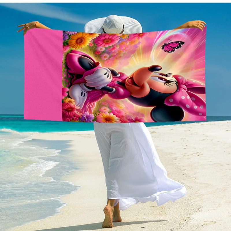 Ultra-Soft Beach Towel with Minnie Theme,Ideal for Pool - Camping, Diving - Perfect Travel Essential, Vibrant Beach Towel.