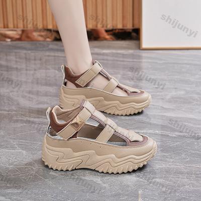 Women's Sandals 2026 Summer New Breathable Hollow Comfortable Outdoor Casual Shoes Platform Height Increase Fashion Roman Shoes