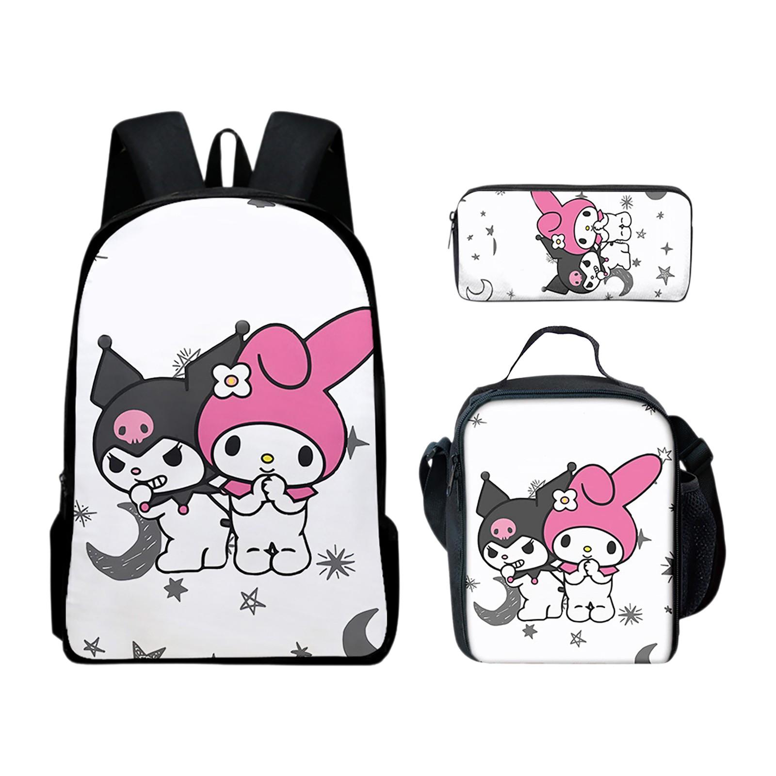 Backpack Lunch Bag Pencil Case Three Piece Set For Students One Size