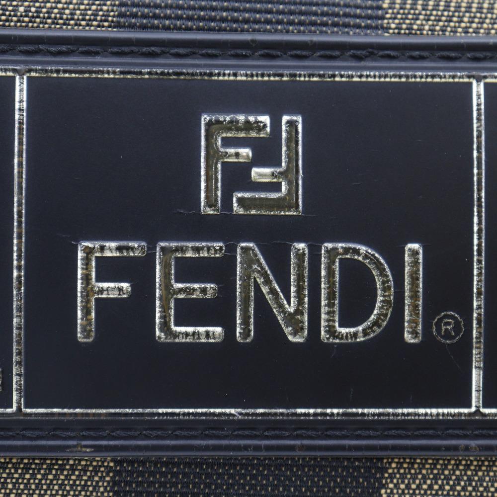 FENDI Pecan Stripe Waist bag 7VA446 body bag Brown Nylon canvas unisex Used