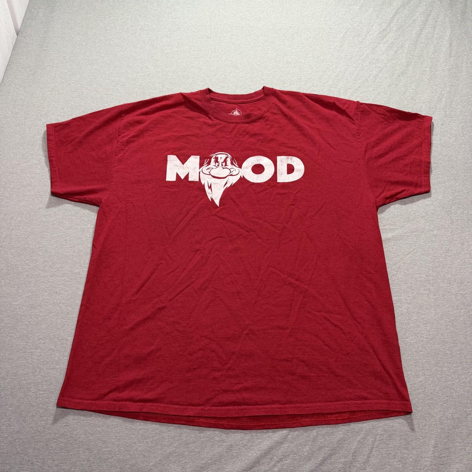 Disney T Shirt Men s XXL Graphic Print Mood Grumpy Lounge Red Tee XXXL