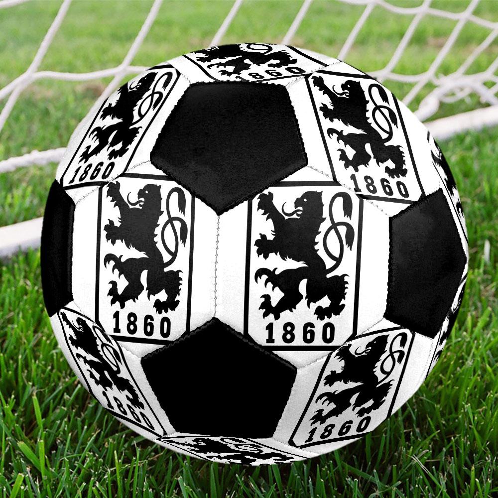 Pallone da Calcio 1860 Monaco Taglia 5 Colorato Cucito a Macchina PVC Pronto per la Competizione Resistente Alta Rimbalzabilità
