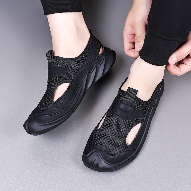 2025 Summer Hot Selling Men's Mesh Sandals Breathable Soft Soled Beach Shoes Anti Slip Daily Commuting Men's Casual Shoes