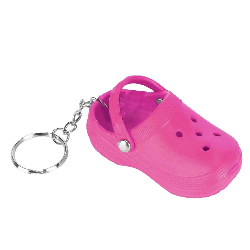 Keychain Mini Cute Silicone Portable Slipper Keychain for Schoolbag Handbag Gift Violet