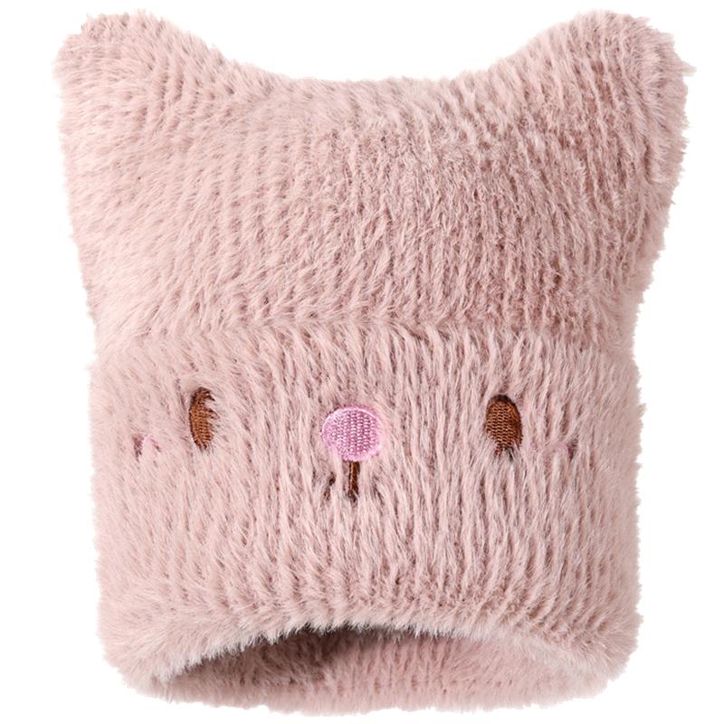 

Нова Мила Шапка-Біні з Котячими Вушками зі Штучного Хутра Зимові Шапки для Жінок Модна Вулична Стильна В язана Шапка Тепла Шапка для Дівчинки Подарунки 54cm-58cm рожевий