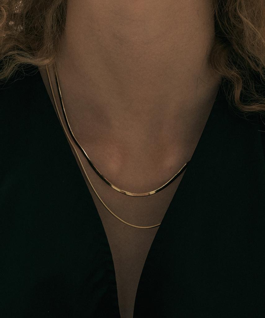Ound Flat Snake Chain Necklace