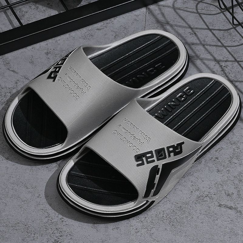 

Бесплатная доставка обувь мужская летняя толстоподошвенная нескользящая для дома, мужской крутой поднос в ванной моден и универсален 44 (one size smaller) серый