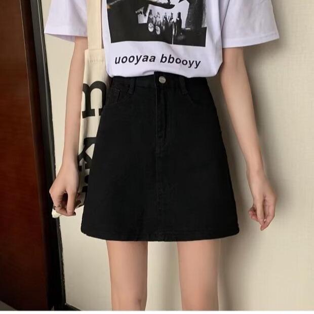 

Women s Black Denim A-line High Waist Bodycon Short Skirt - Summer 2026 Edition L (29, 105-115 lbs)