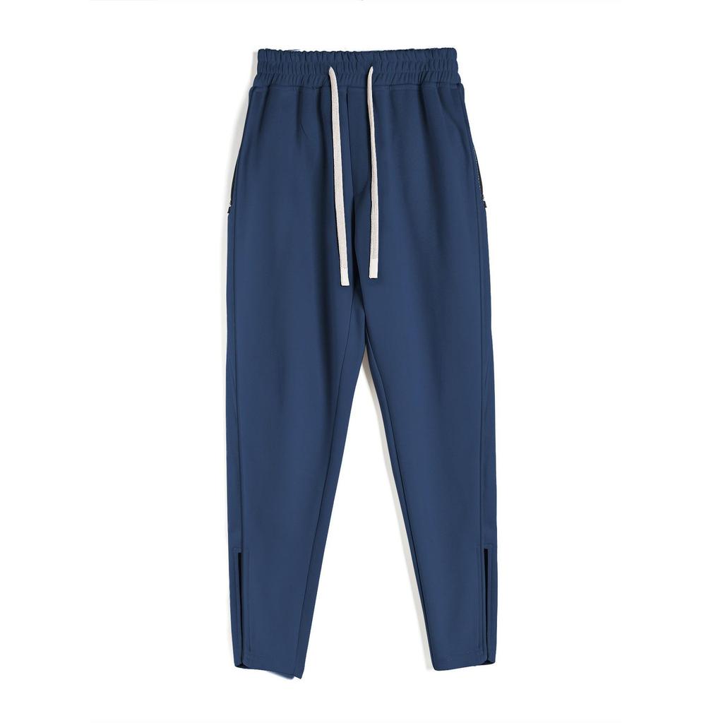 Men's Slim Fit Zippered Cotton Sweatpants for Spring & Autumn – Casual Outdoor Sportswear
