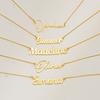 Custom Necklace for Women Personalised Cursive Letter Pendant Stainless Steel Jewelry Men Chain Choker Collar Personalizado