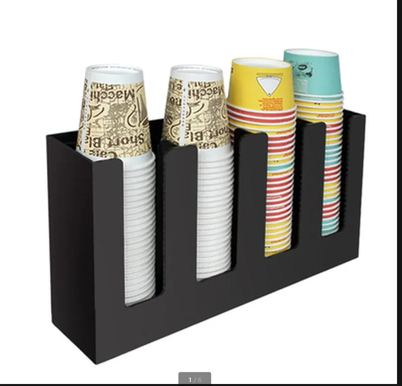 Bamboo/Black red Acrylic Storage Rack Coffee Tea Shop Cup Holder many grid Appliances Disposable Frame Taker